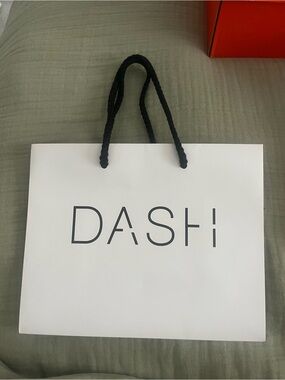 Dash Store White & Black Tote Bag with Rope Handles